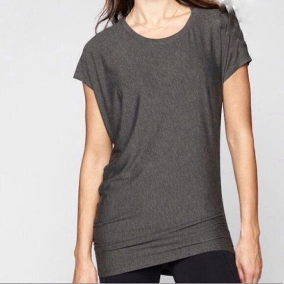 Athleta Tops - Athleta Treadlight Asymmetrical Relaxed Tee Medium Gray